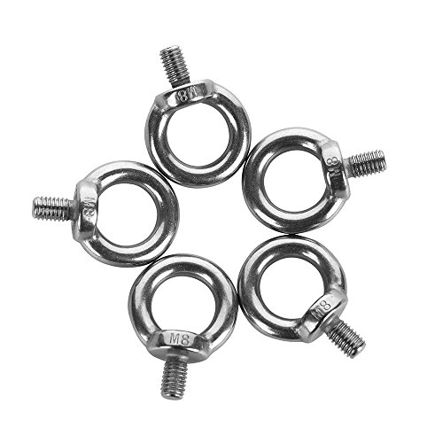 5Pcs 304 Stainless Steel M8 Male Thread Machinery Lifting Ring Eye Bolts