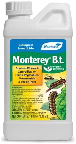 Monterey B.t. - Biological Insecticide for Organic Gardening - 1 Quart Concentrate - Apply Using a Sprayer Following Mix Instructions