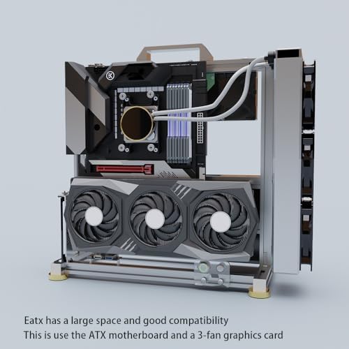 DIY Open Frame PC Chassis, Aluminum Computer Case, Supports ITX Motherboard, Excellent Cooling, Type-C Support