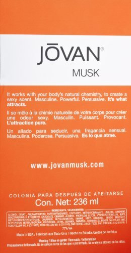 Musk for Men After Shave Cologne by Jovan, 8 Fluid Ounce (Pack of 7)