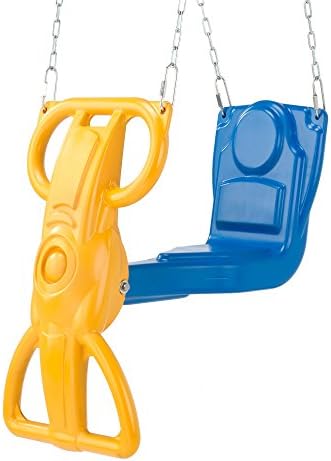 Swing-N-Slide Wind Rider Glider Swing, No Swing Hangers Yellow/Blue, 72" H x 14" W x 25" L