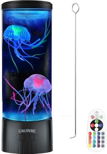 CALOVER Large Jellyfish Lamp Gifts for Kids Adults Electric Fantasy Tank Aquarium Night Mood Light for Birthday Holiday Home Christmas Decoration Relaxion