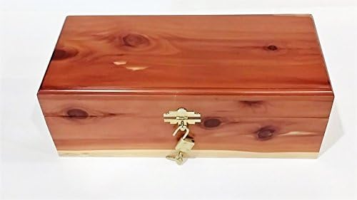 Cedar Essence Keepsake or Memory Box 12" L x 5.5" W x 4.25" H NO Stamp with Lock & Key (Large)
