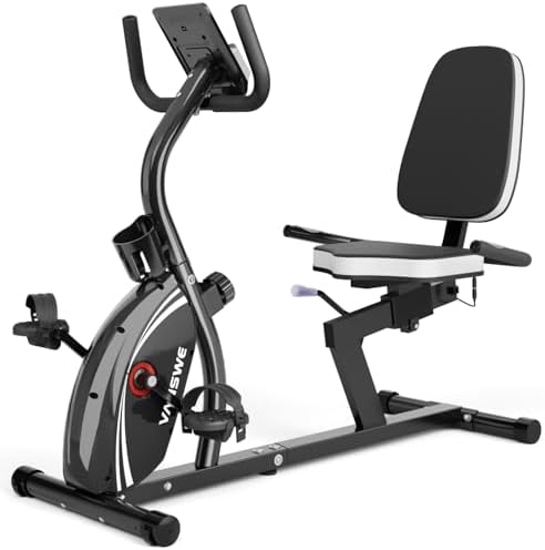 VANSWE Recumbent Exercise Bike for Home Seniors with 380 LB Weight Capacity | Fit 5’1”-6’1”, 16-Level Magnetic Resistance