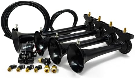 Hornblasters Conductor's Special 228H 2 Gallon 150 PSI All-In-One Train Horn Kit - USA Made Horns - 4 Trumpets - 147.7 Actual dB, Weather-Resistant