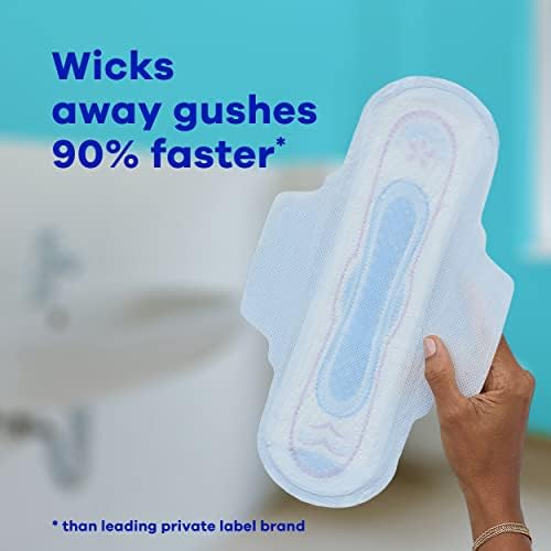 Always Ultra Thin Pads Size 1 Regular Absorbency Unscented with Wings, 10 Count, Packaging may vary