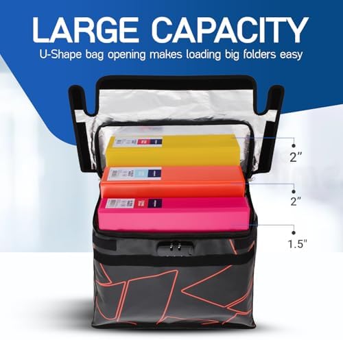 Fireproof Document Bag with lock, Patented Enclosed Flap, X Large