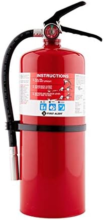 First Alert PRO5 Rechargeable Heavy Duty Plus Fire Extinguisher UL Rated 3-A:40-B:C, Red, 10 lbs | PRO5 Rechargable UL RATED 3-A:40-B:C, Red, 1-Pack