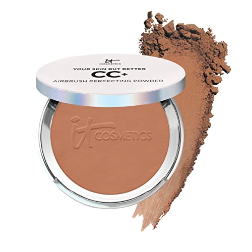 IT Cosmetics CC+ Airbrush Perfecting Powder Foundation + Setting Powder | Sheer to Full Coverage Pressed Powder