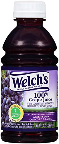 Welch's 100% Grape Juice, Concord Grape, 10 Fl Oz On-the-Go Bottle (Pack of 6)