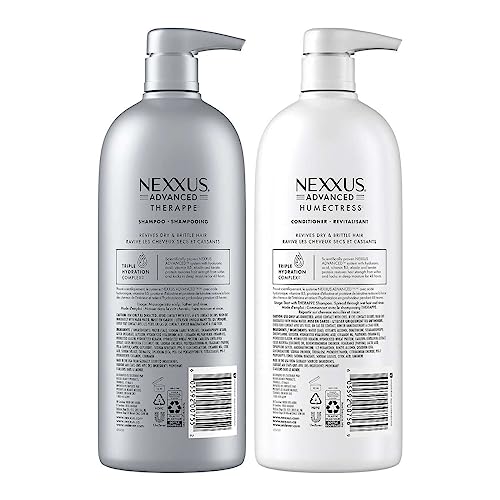 Nexxus Therappe Humectress Shampoo Conditioner 2 Count for Ultimate Moisture for Dry Hair Powered by Polysoft Hydrator Technology with Tri-lipids 33.8 fl oz