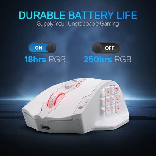 Redragon M908 Wired MMO RGB Gaming Mouse 12400 DPI Remapping Keys | Stable Lag-Free Connection, Redefine Keybinding Macro, Vibing Backlight, Ergonomic Grip Body Comfort