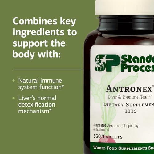Standard Process Antronex - Liver Health Supplement - Gluten-Free, Non-Dairy & Non-Soy - 180 Tablets (180 Servings)