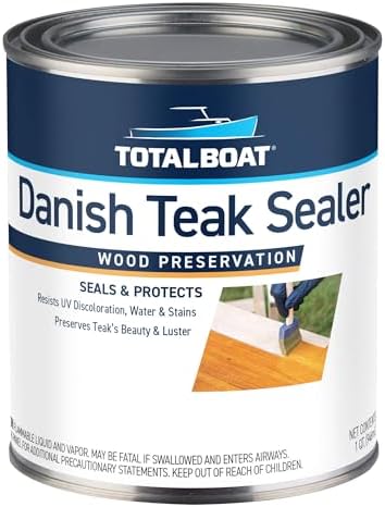 TotalBoat Danish Teak Sealer - Marine Grade Wood Sealer Oil for Boat Decks, Trim and Indoor & Outdoor Teak Furniture