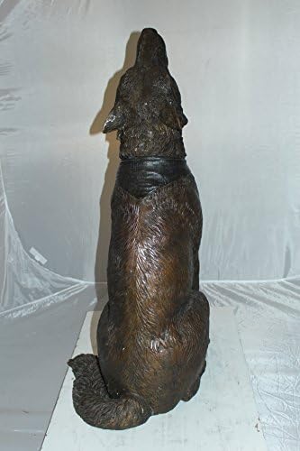 NIFAO Howling Wolf, Wildlife Medium Bronze Statue, 16" L x 20" W x 37" H