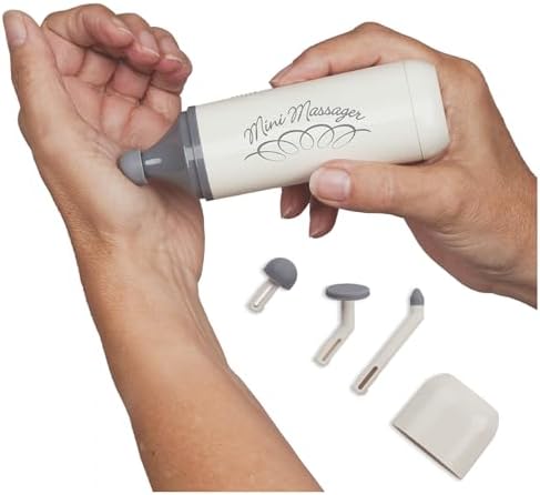 Norco Mini Massager - Handheld Massager for Scar Tissue Break Up | Compact, Travel Massage Gun with 3 Attachments for Hand, Foot, Neck, Face, Finger