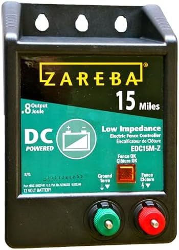 Zareba 15-Mile Battery Operated Low Impedance Electric Fence Charger | Livestock Containment for Horses, Cattle, Pigs, Heavy Weed Conditions