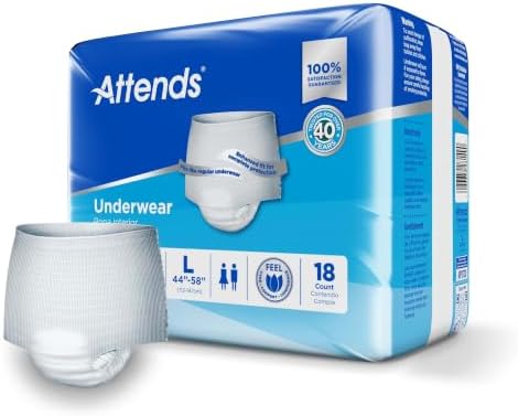 Attends Adult Absorbent Underwear, Medium, AP0720, Maximum, 80 ct | Disposable Pull-On Diapers with Tear-Away Sides and Breathable Waistband