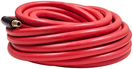 Workforce Air Hose, 3/8 in. x 50 ft., 1/4 Fittings, Rubber, Red - HRE3850RD2
