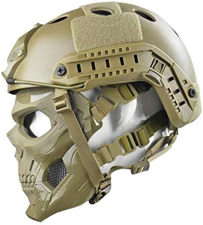 Tactical Mask Protective Full Face Clear Goggle Skull mask Dual Mode Wearing Design Adjustable Strap