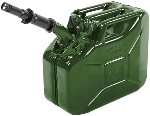 Wavian USA Authentic NATO Jerry Can and Spout System - Rust-Proof, EPA & CARB Compliant, 10 Litre, Yellow, Wavian 2.65 Gallon Gas Cans for Diesel