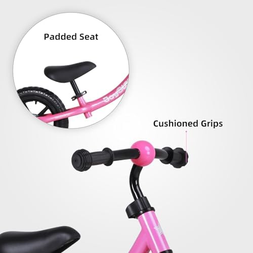 JOYSTAR Toddler Balance Bike 2-5 Year Old, No Pedal, Adjustable Seat | 12" Balance Bike Push Bike Adjustable Handlebar Lightweight Steel Frame, Ideal Gift for Boys and Girls