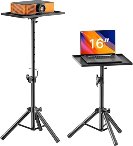 AMADA Projector Stand, Laptop Stand with Adjustable Height 22 to 36 inch, Heavy Duty Projector Mount as DJ Racks, Portable Projector Tripod Stand