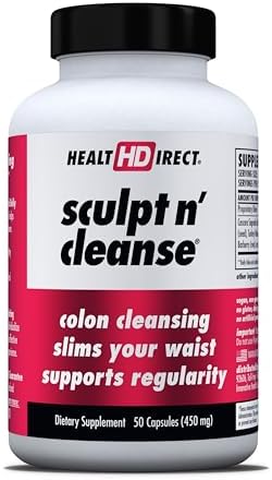 HEALTH DIRECT Sculpt n' Cleanse Herbal Colon and Gut Cleanse, 100 Capsules | Vegan herbal capsules formulated to support digestive health, regularity and gentle daily cleansing.
