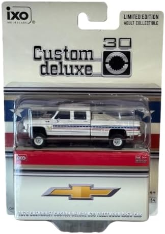 Diecast Compatible with IXO Models 1976 Chevy Custom Deluxe K30 FleetSide Squarebody July 4th Exclusive 1:64 Scale