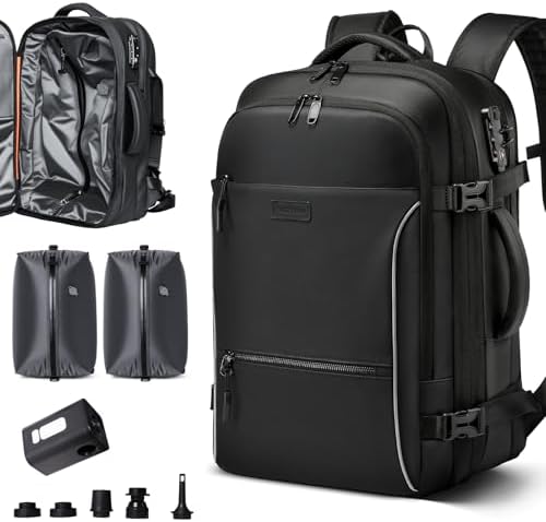 70L Travel Backpack with Vacuum Compression System | 70L Vacuum Backpack, 2 Detachable TPU Bags, TSA Lock, Fits 16" Laptop