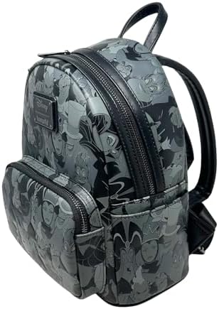 Loungefly Disney Villains Debossed All Over Print Womens Double Strap Shoulder Bag Purse