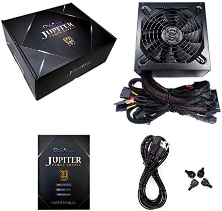 Apevia JUPITER800W Jupiter 800W 80 Plus Bronze Certified Active PFC ATX Gaming Power Supply, Supports Dual/Quad Core CPUs, SLI/Crossfire/Haswell