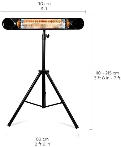 Briza Infrared Electric Patio Heater - Indoor/Outdoor Heater - Portable Wall/Garage Heater - 1500W - use with Stand - Mount to Ceiling/Wall)