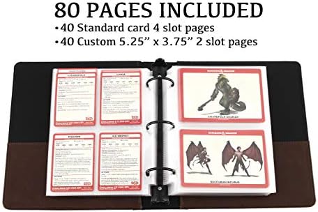 Forged Dice Co. Curiosities Cache Monster Card & Spellcard Organizer Binder with Pages - Dark Brown, 9.5x8x2 inches