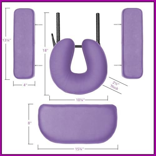 Saloniture Professional Portable Lightweight Tri-Fold Massage Table with Aluminum Legs - Includes Headrest, Face Cradle