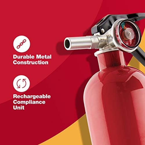 First Alert Fire Extinguisher, Standard Garage Use | GARAGE10 UL RATED 10-B:C, Red 1-Pack