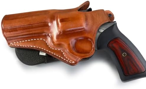 Masc Premium Leather OWB Paddle Holster for with Thumb Break Fits, GP-100 4.2-inch, Brown #1033#