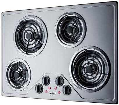 Summit 30" 4 Burner Electric Cooktop Stainless Steel - CR430SS