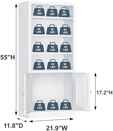 66 in Black Heavy Duty Metal Bookshelf, 5-Tier Adjustable Tall Bookcase, Industrial Floor Standing Storage Shelf 180 lbs Load Per Shelf for Living Room Home Office Bedroom Garage