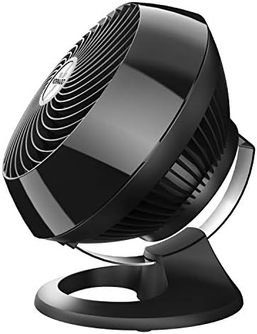 Vornado 460 Small Desk Fan with 3 Speed Settings, Adjustable Tilt Chrome Glide Bar, for Bedroom, Office, Home, Air Circulation up to 70 Feet, Quiet Table Fan, Black