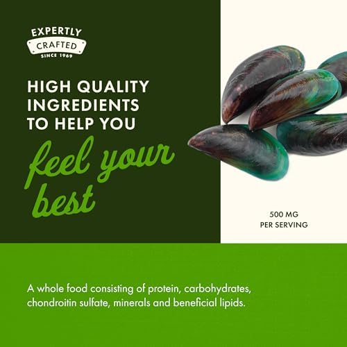 Swanson Green Lipped Mussel (Freeze-Dried) (500mg Each, 60 Capsules) | New Zealand Joint Health and Mobility Supplement, Natural Formula May Support Heart Health and Digestive Function