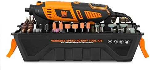 WEN 23190 1.3-Amp Variable Speed Steady-Grip Rotary Tool with 190-Piece Accessory Kit, Flex Shaft, and Carrying Case, Multicolor