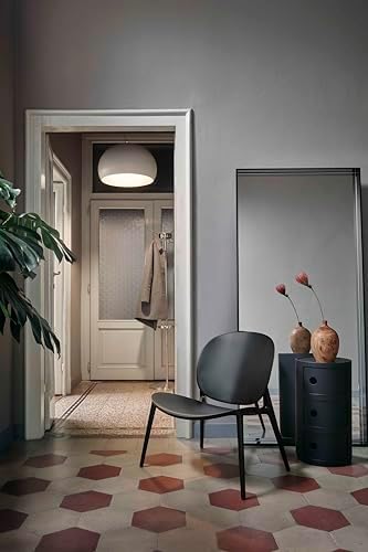 Kartell SFNT-K4988-09 Componibili 3 Storage Shelf, Diameter 12.6 inches (32 cm), Height 23.0 inches (58.5 cm), Matte Black, Anna Castelli