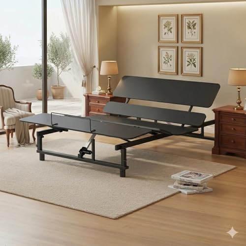 Mixcous King Adjustable Bed Frame with Zero Gravity Heavy Duty 750 lbs | Zero Gravity Anti-Snore Mode, Head & Foot Incline, Wireless Remote Control, Easy Assembly, Heavy Duty Frame