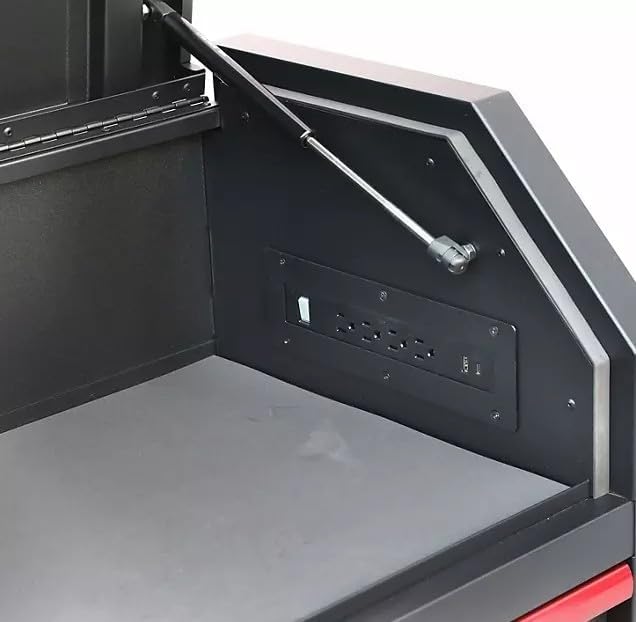 Heavy Duty 36" 8-Drawer Tool Chest and Cabinet Combo, Black with Red Accents, Rolling Casters