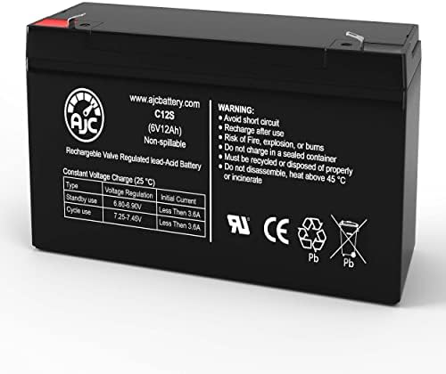 AJC Battery Compatible with Zareba 10 Mile Solar Charger 6V 12Ah Alarm Battery