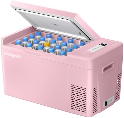 BougeRV 12v refrigerator 23 Quart, -8℉~50℉ Portable Freezer for Car, Grey