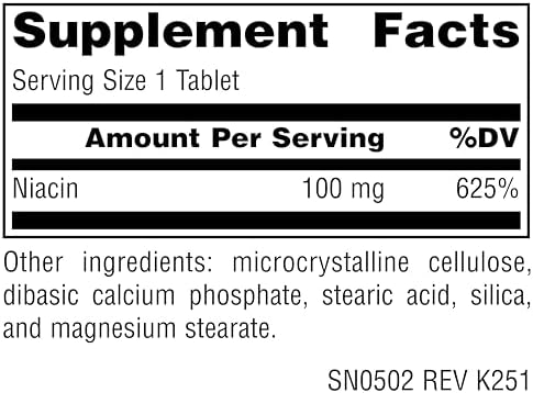 Source Naturals Niacin, Vitamin B-3, Non-GMO, 100 mg - 250 Tablets