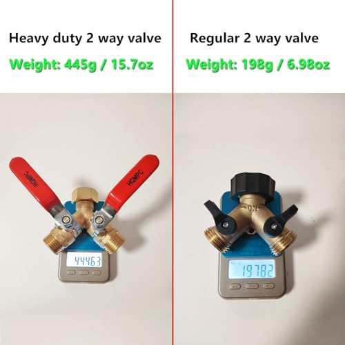 HQMPC Brass Garden Hose Y Valve Hose Splitter Water Garden Hose Adapter 2 Way 3/4" GHT Thread