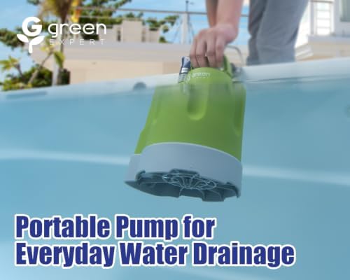 Green Expert 1/4HP Submersible Sump Pump, High Flow 1800GPH, 28FT Max Head, Portable Utility Water Pump for Basement Flooding, Emergency Water Removal